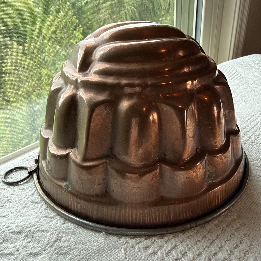 Antique Copper Pudding Jelly Mould Large Tin Lined Wall Decor - Picture 4 of 12